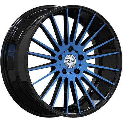 Zenas ZW17 Black Blue Machined Wheel