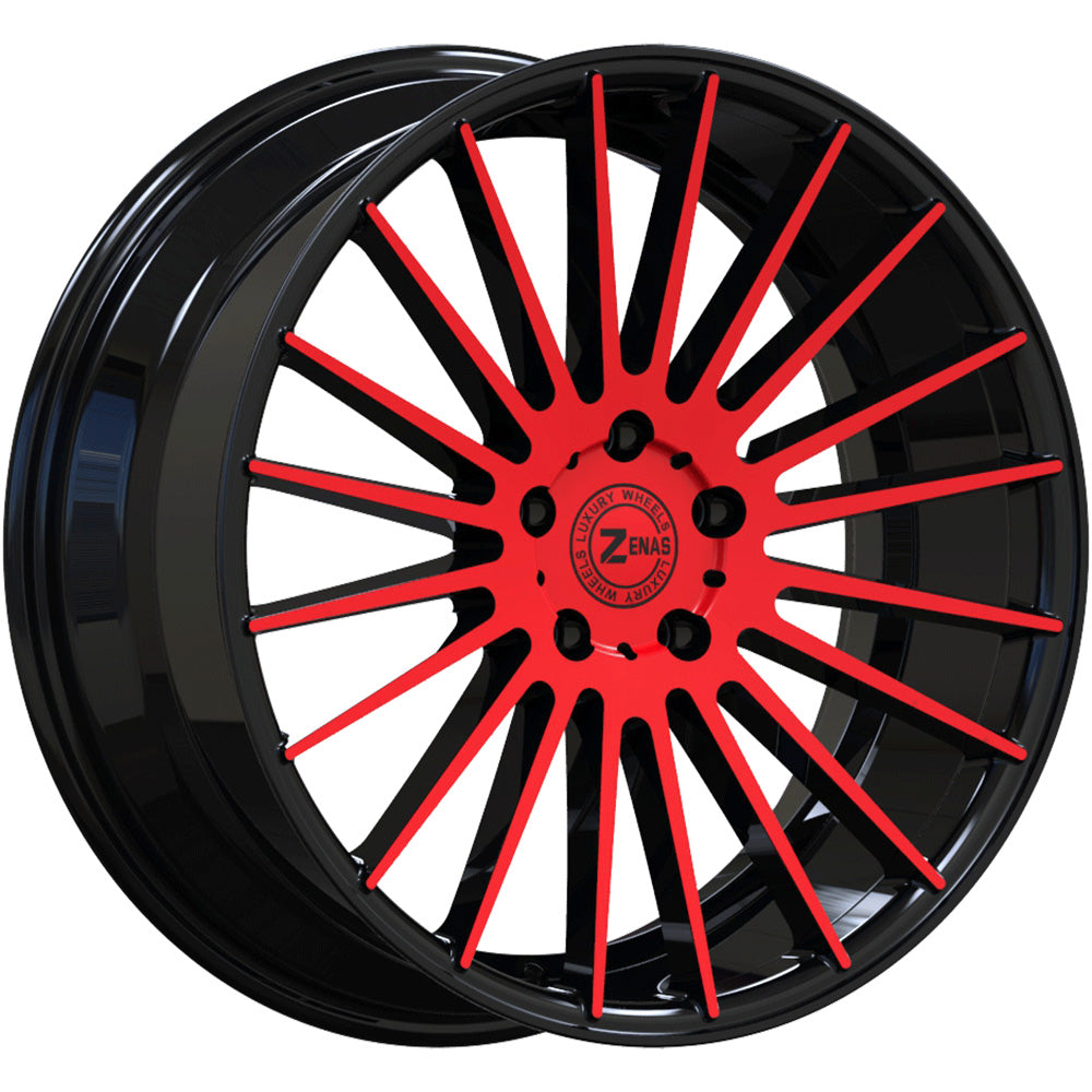 Zenas ZW17 Black Red Machined Wheel