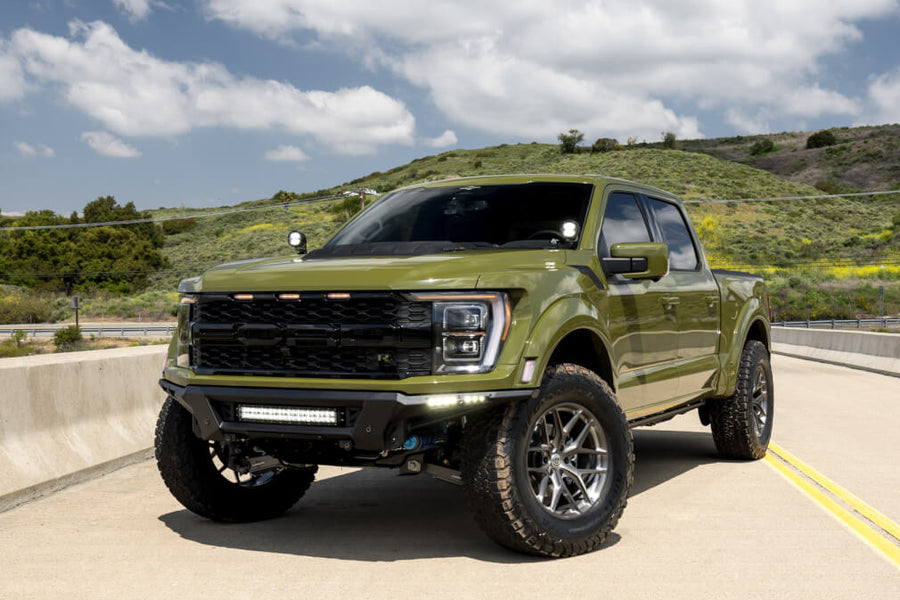HRE P161 forged wheel on Ford Raptor R Green