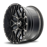 Hardrock Offroad Affliction Xposed 22x12 -44mm Gloss Black with Milled Spokes