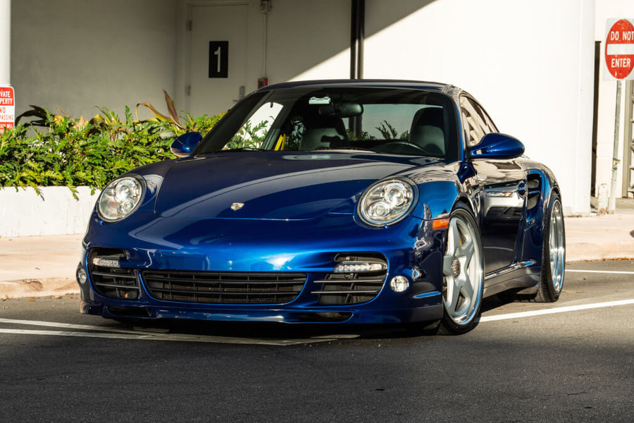 HRE 527 forged wheel on Porsche 997 Turbo S Aqua Blue Metallic