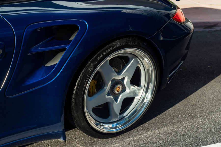 HRE 527 forged wheel on Porsche 997 Turbo S Aqua Blue Metallic