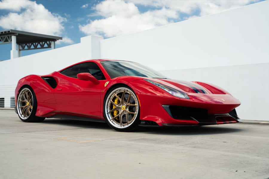 HRE S101SC forged wheel on Ferrari 488 Pista Rosso Scuderia