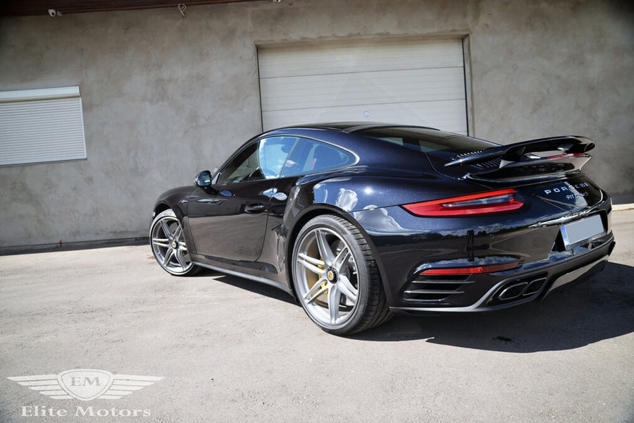 HRE P106 forged wheel on Black Porsche 991 Turbo