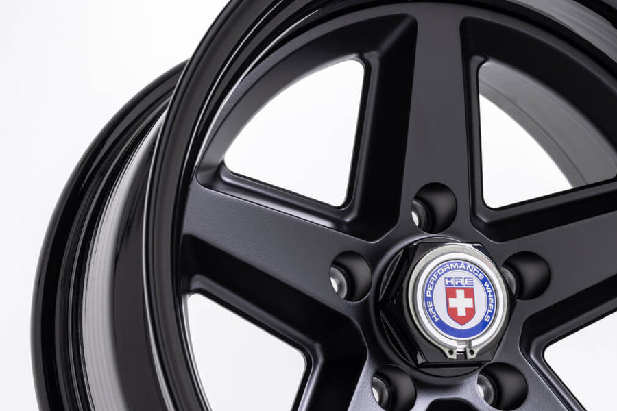 HRE 517K forged wheel on HRE Vintage 517K IN Satin Black Gloss Black Gloss Black HEX NUT