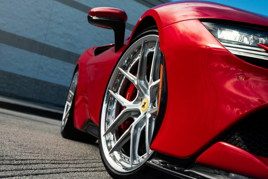HRE S101SC forged wheel on Ferrari Sf90 Stradale Rosso Corsa