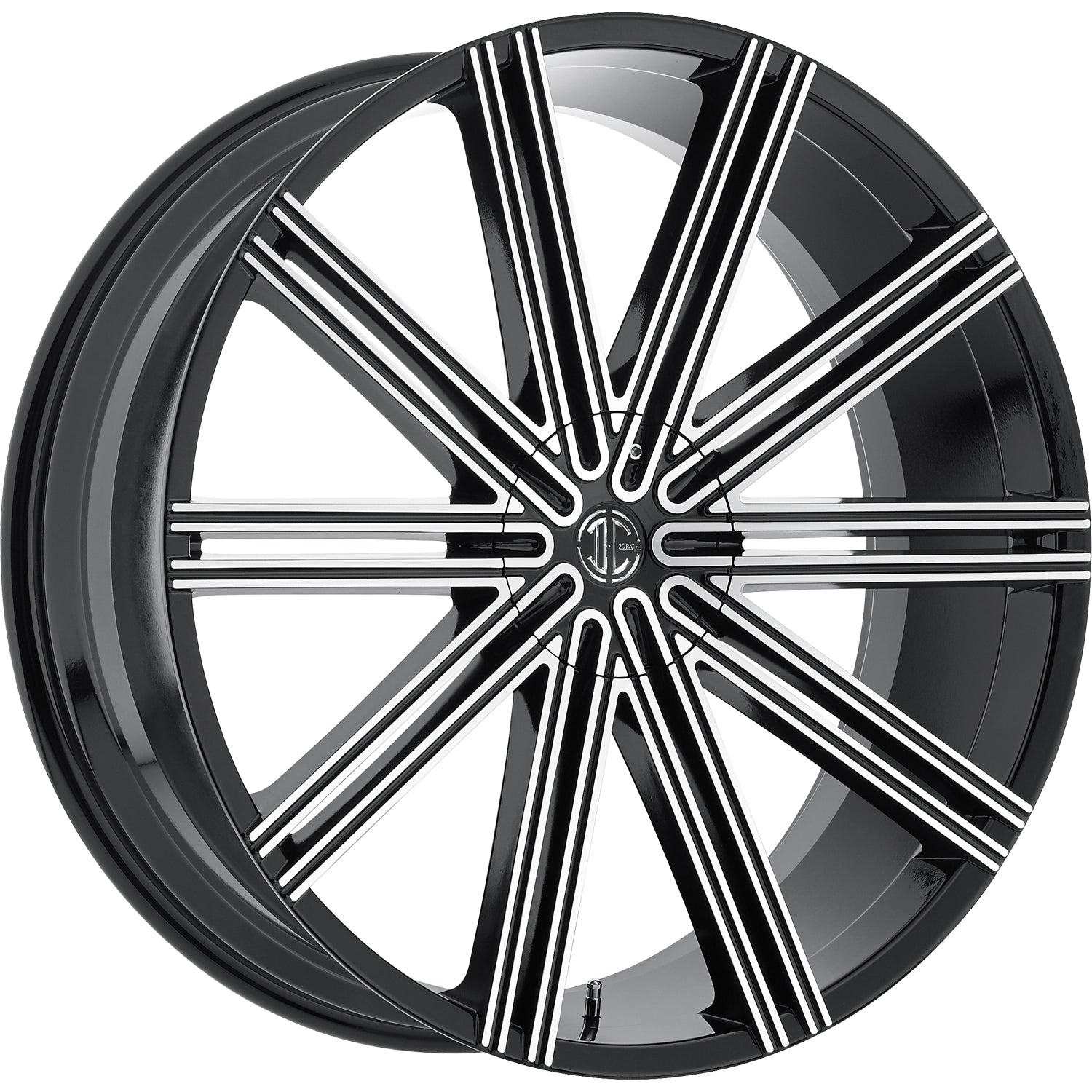 2Crave N37 Gloss Black with Machined Spoke Faces