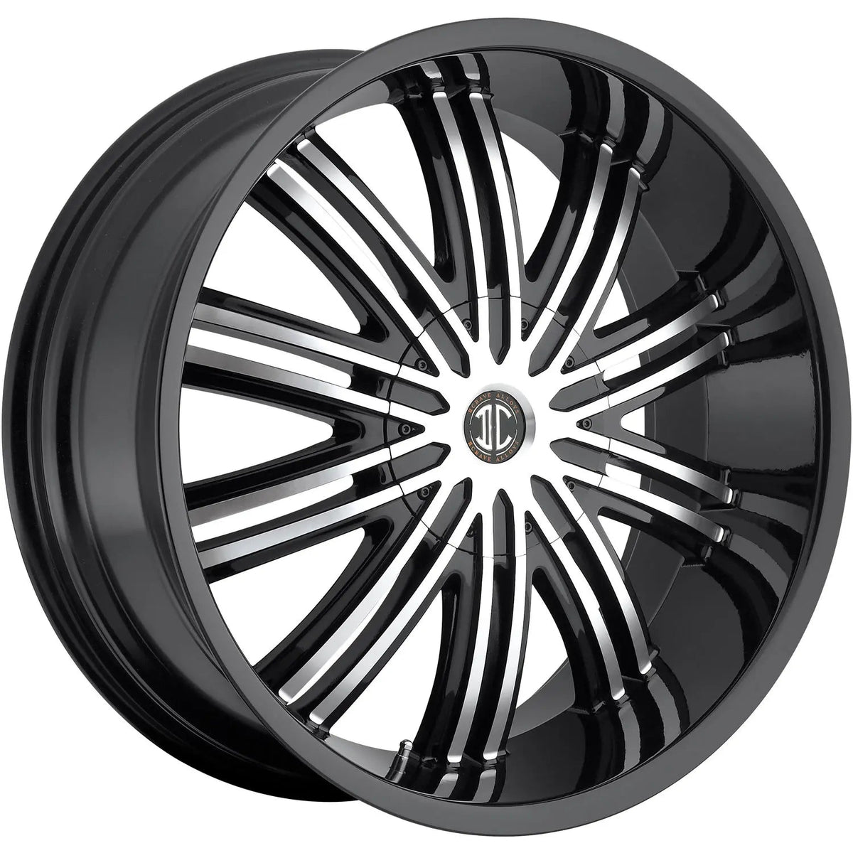2Crave N07 22x9.5 +15mm Gloss Black with Machined Spokes
