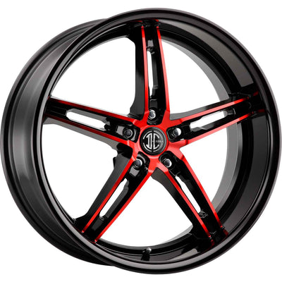 2Crave N38 Black Red Machined Wheel