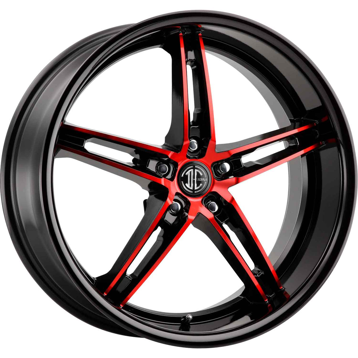 2Crave N38 Black Red Machined Wheel