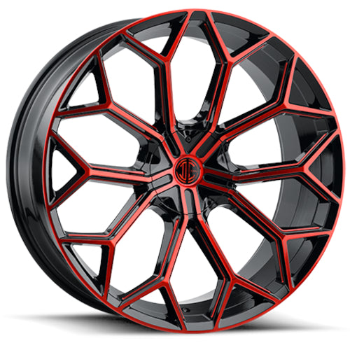 2Crave N42 Black Red Machined Wheel