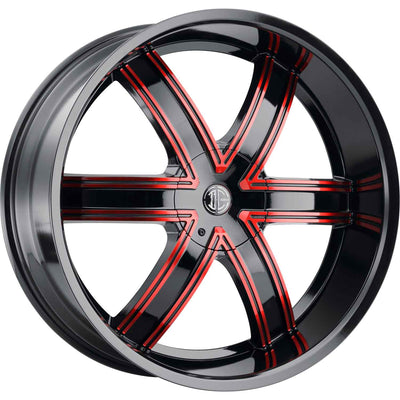 2Crave N44 Black Red Machined Wheel