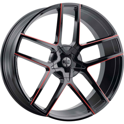 2Crave N64 Black Red Milled Wheel