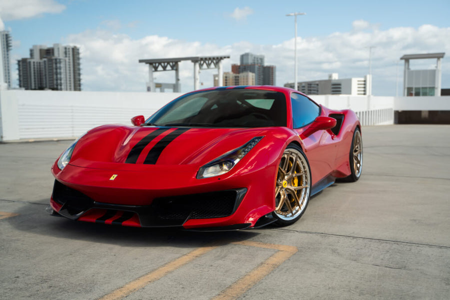 HRE S101SC forged wheel on Ferrari 488 Pista Rosso Scuderia