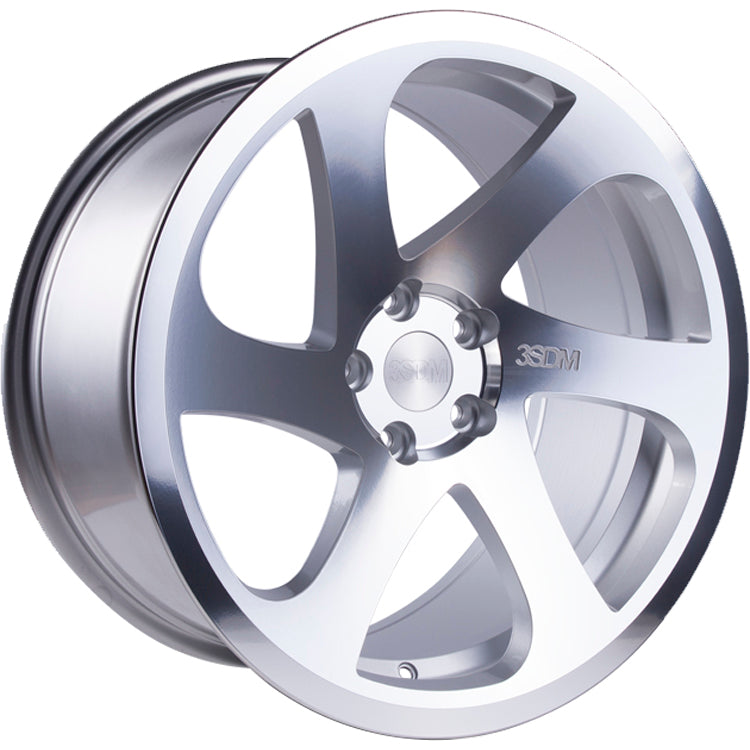 3SDM 0.06 Silver with Mirror Cut Machined Spoke Faces and Outer Lip Flange Wheel