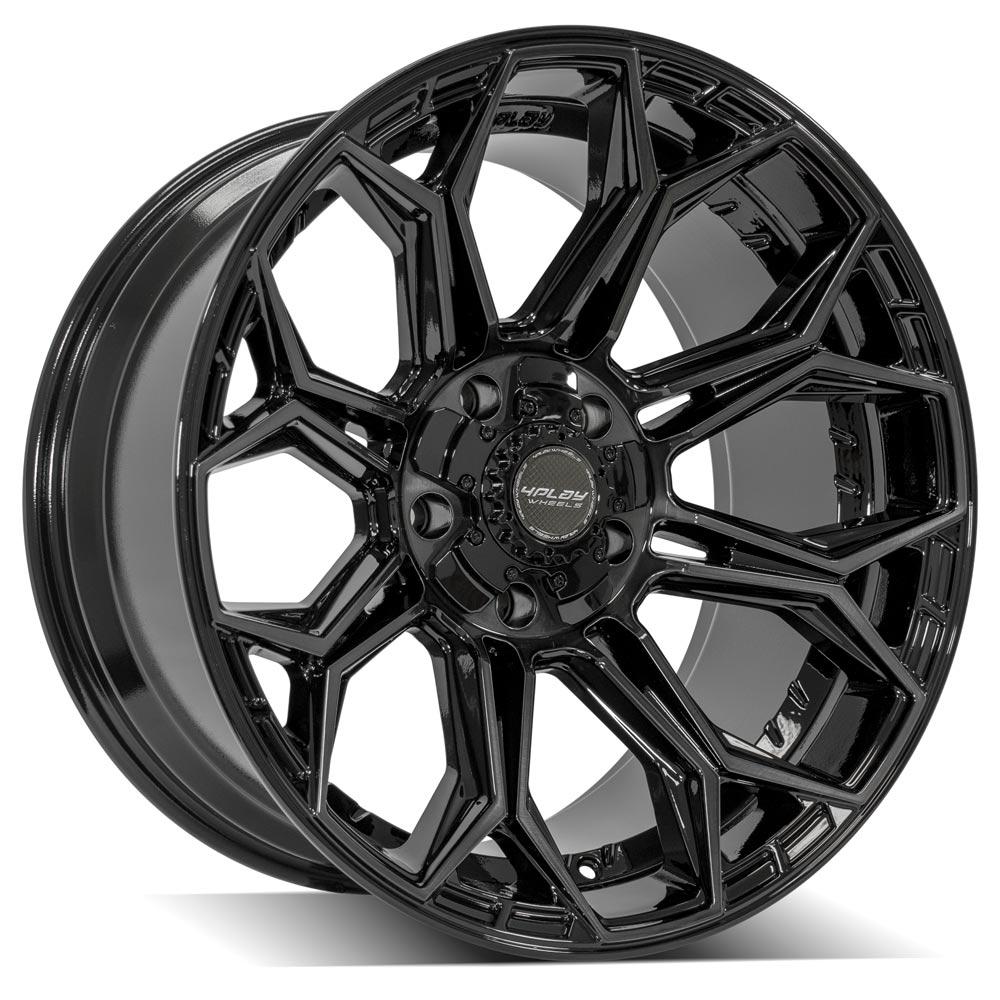 4Play 4P83 Gloss Black with Brushed Spoke Faces Wheel