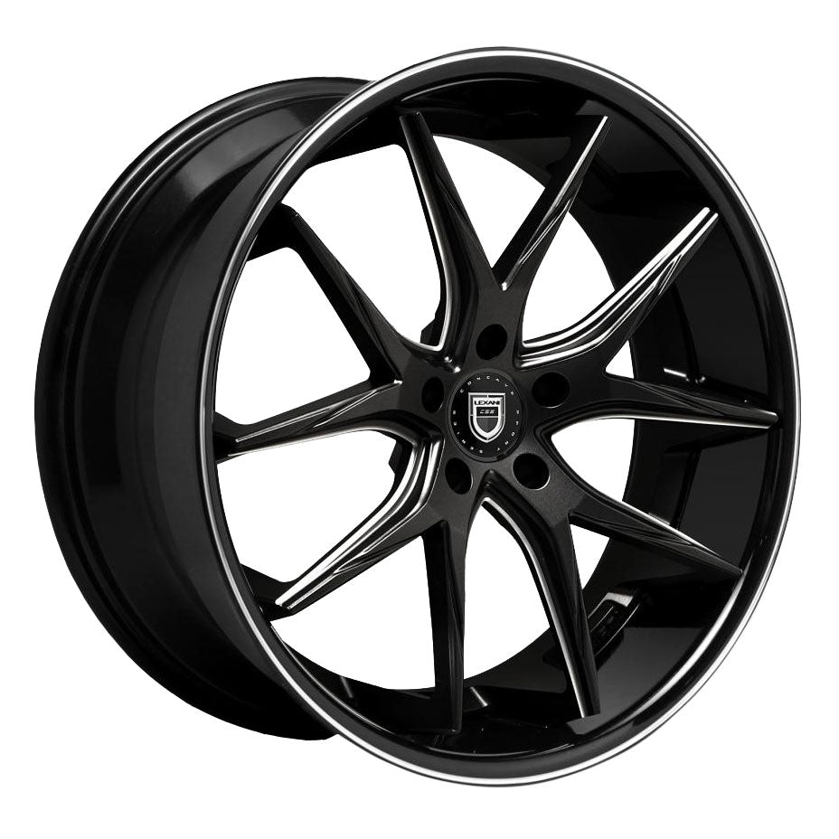 Lexani R-TWELVE Gloss Black w/CNC Machined Accents & Lip Groove