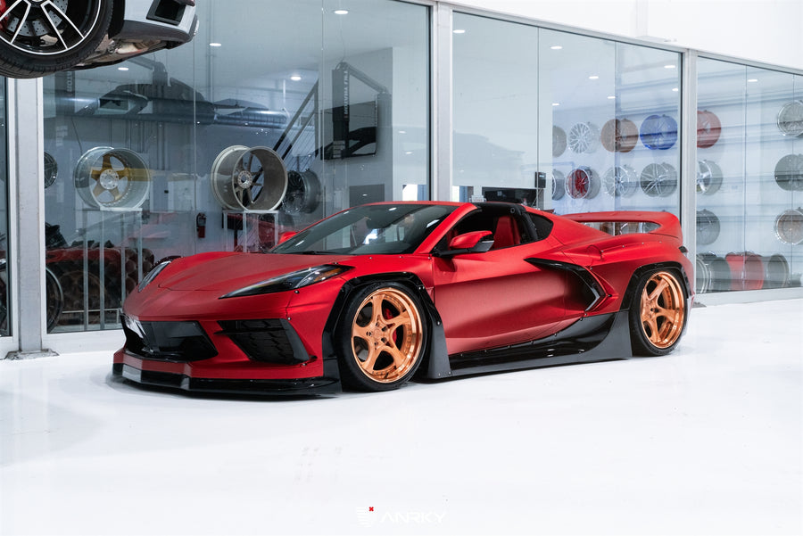 ANRKY XR-305 forged wheel on Rocket Bunny C8 Corvette