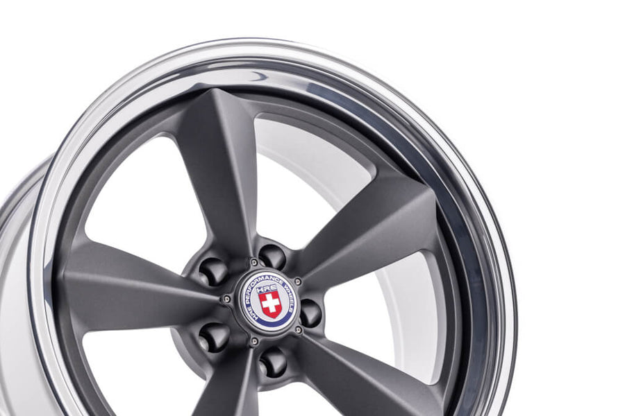HRE 105 forged wheel on HRE Muscle 105 IN Satin Charcoal Polished Clear FMR