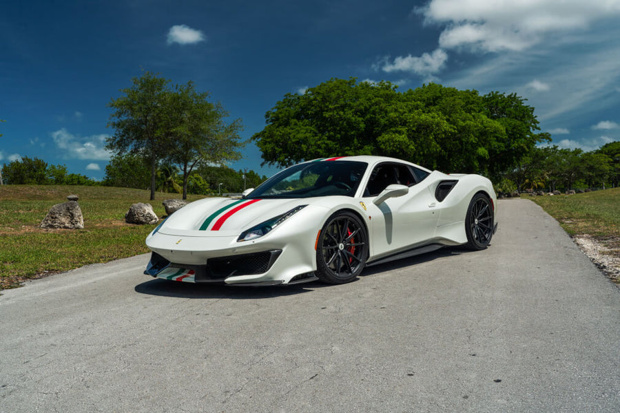 HRE P104SC forged wheel on Ferrari 488 Pista White