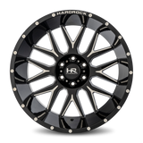 Hardrock Offroad Affliction Xposed 22x12 -44mm Gloss Black with Milled Spokes