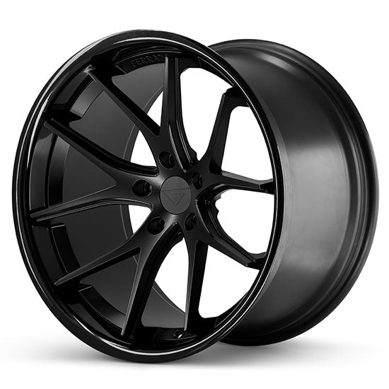 Ferrada FR2 Matte Black Center with Gloss Black Lip