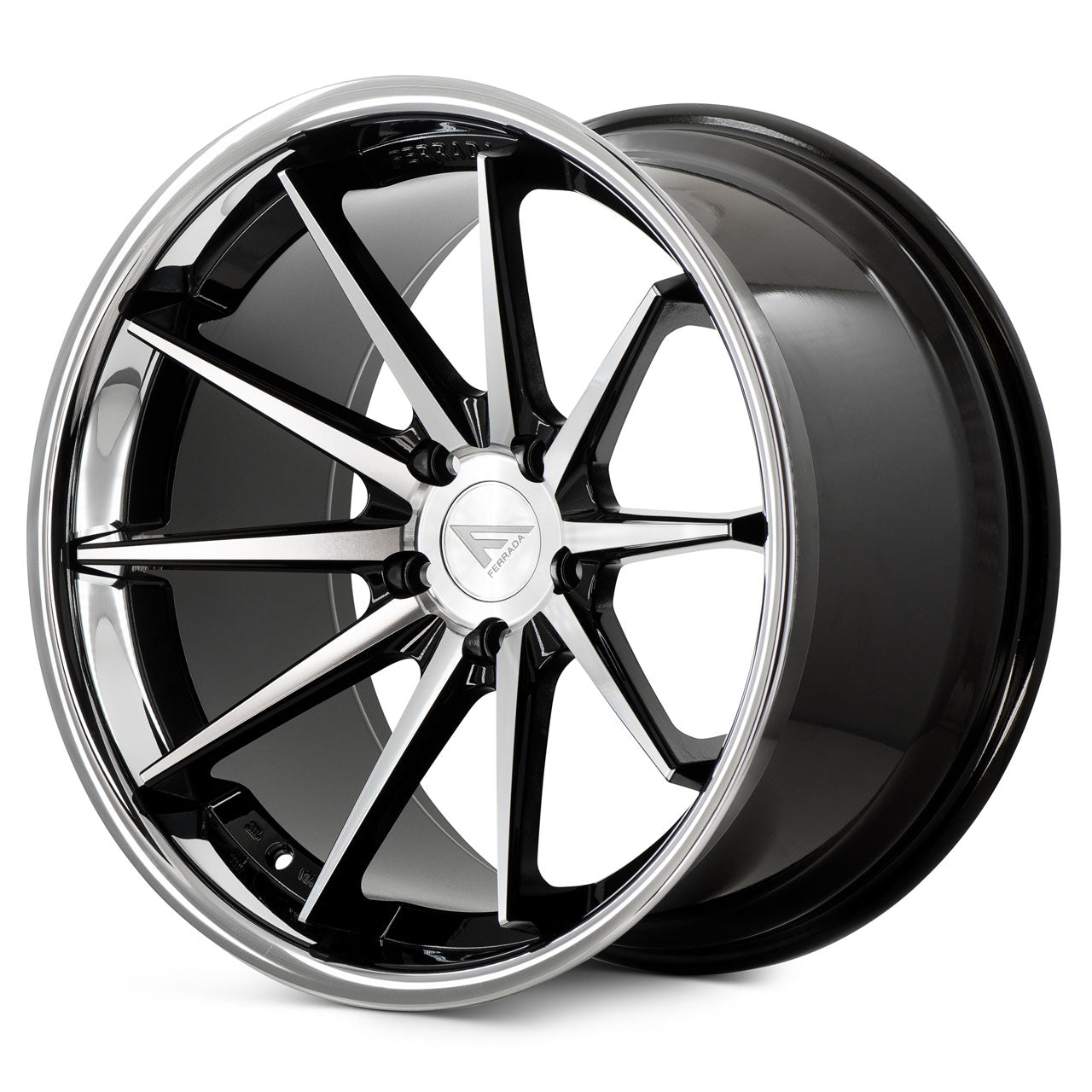 Ferrada FR4 Gloss Black Machined Face Center / Chrome Lip