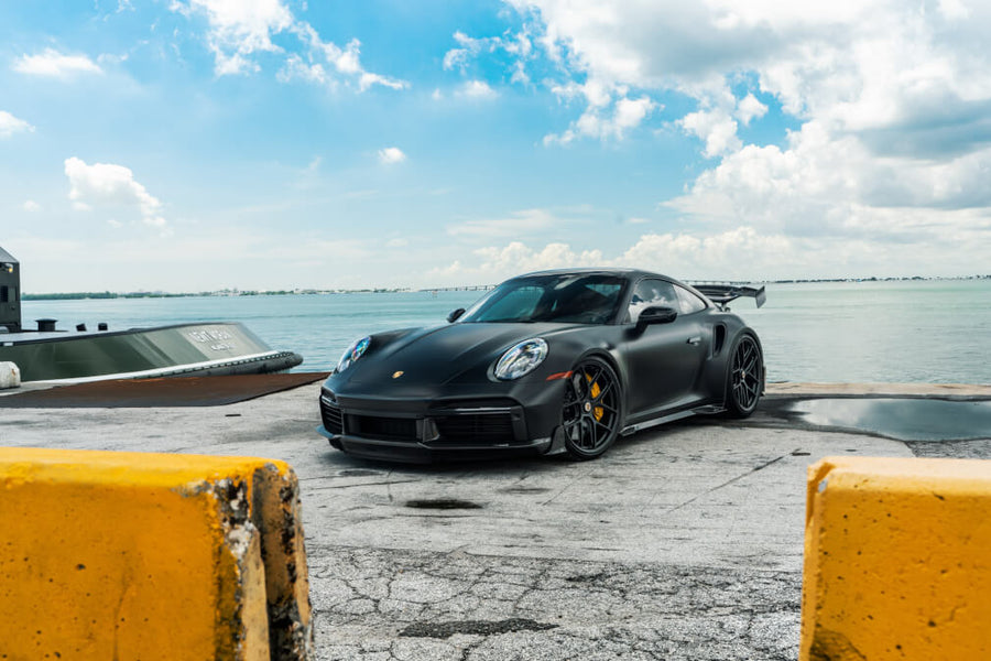 HRE R101 Lightweight forged wheel on Porsche 992 Turbo S Black