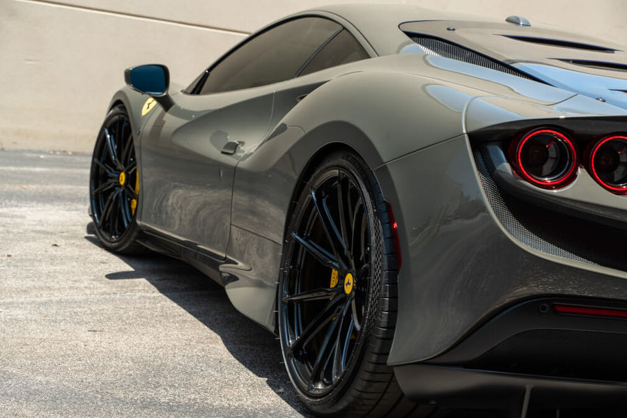HRE P104SC forged wheel on Ferrari F8 Tributo Grigio Medio