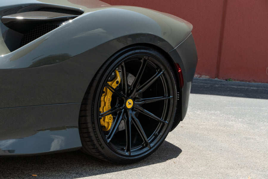 HRE P104SC forged wheel on Ferrari F8 Tributo Grigio Medio