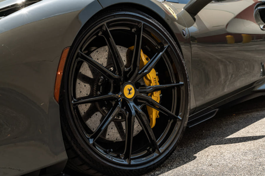 HRE P104SC forged wheel on Ferrari F8 Tributo Grigio Medio