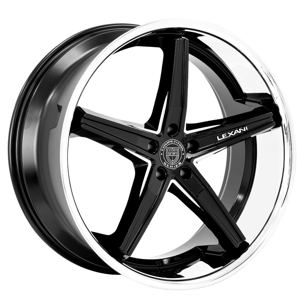 Lexani FIORANO Gloss Black w/CNC Machined Accents / Stainless Steel Chrome Lip