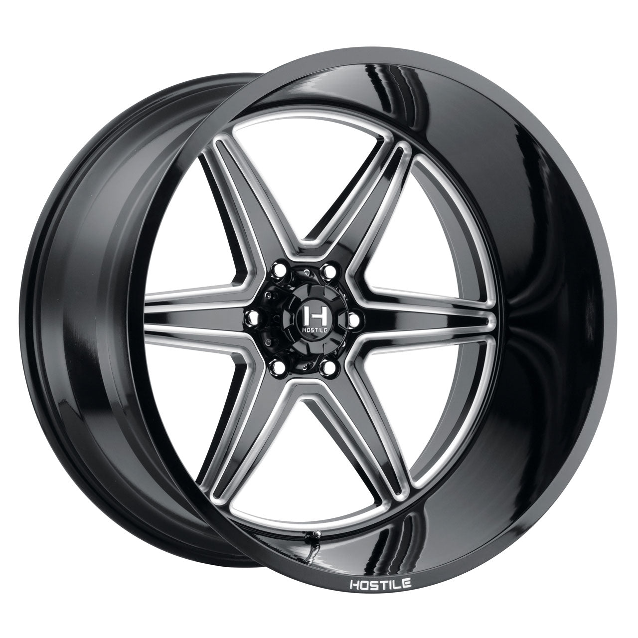 H117 Hostile H117 VENOM 22X10 -25mm Gloss Black w/Mill Cut Details – TFS Wheels