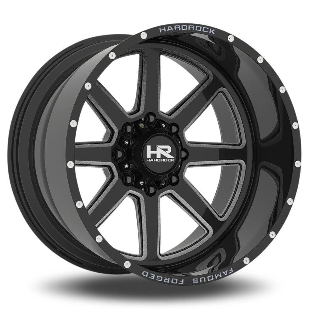 Hardrock H803 FAMOUS FORGED Black/Machined wheel