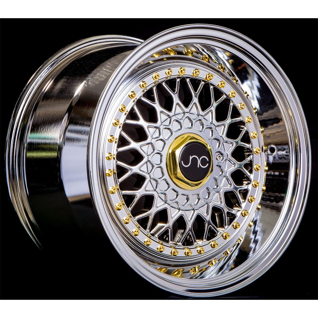 JNC JNC004S Platinum (chrome look) with Gold Rivets