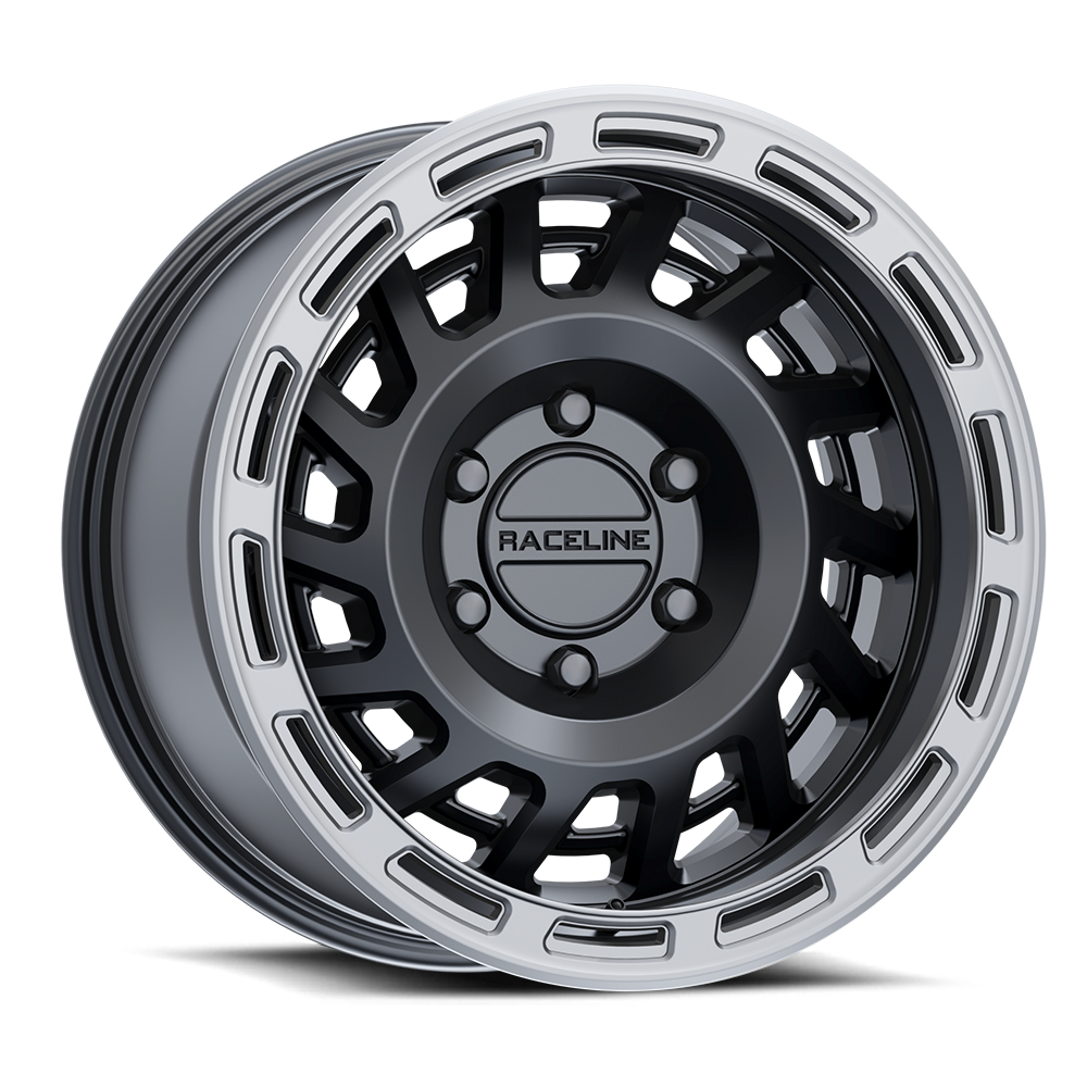 Raceline 957BS HALO Black W/ Silver Ring wheel
