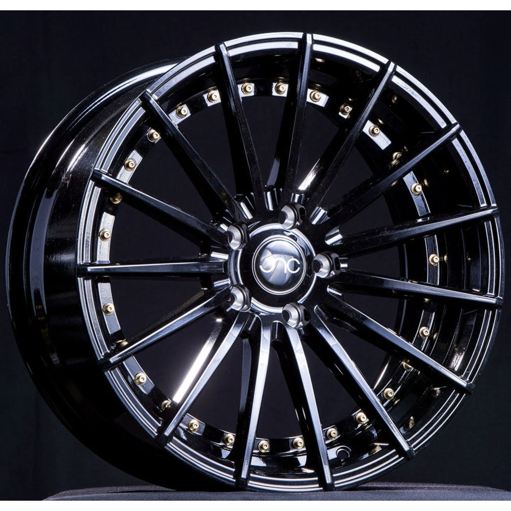 JNC JNC042 Gloss Black with Gold Rivets