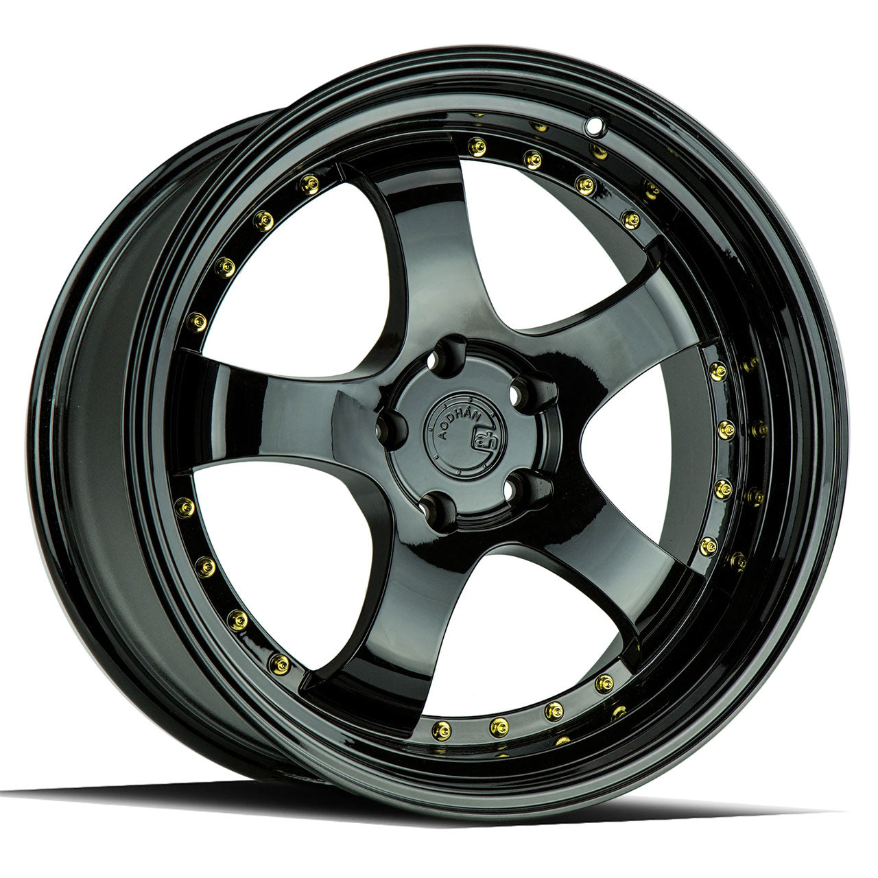 Aodhan AH03 Gloss Black with Gold Rivets
