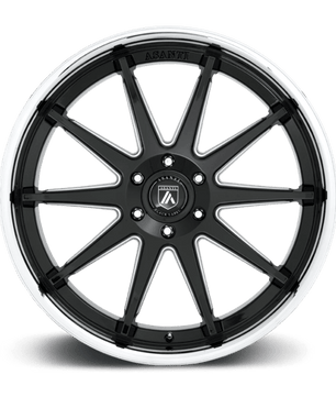 Asanti Black ABL-29 EMPEROR 22x10 +30 Gloss Black Milled with Chrome Lip
