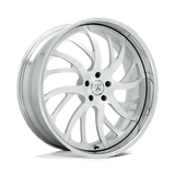 Asanti Forged AF862 24x10 -20mm Silver with Brushed Spokes and a Chrome Stainless Steel Lip