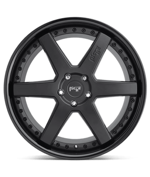Niche 1PC Altair 19x8.5 +40 Gloss Black Center with a Matte Black Lip