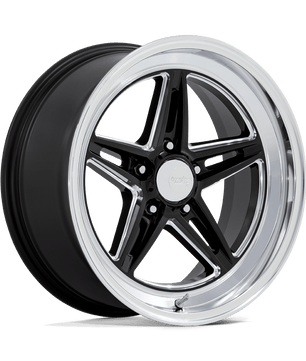 American Racing Vintage Vn514 Groove Gloss Black Milled With Diamond Cut Lip