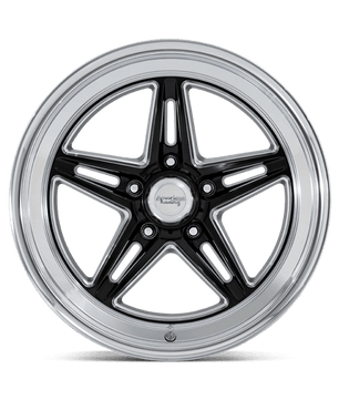 American Racing Vintage VN514 GROOVE 18x10 +12 Gloss Black Milled with Diamond Cut Lip