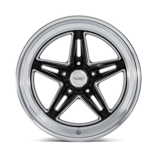 American Racing Vintage VN514 GROOVE 18x10 +12 Gloss Black Milled with Diamond Cut Lip