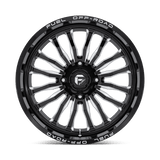 Fuel UTV D821 ARC 22x7 Gloss Black Milled UTV wheel for Polaris RZR