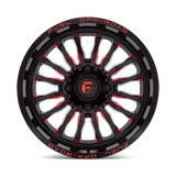 Fuel UTV D822 ARC 20x7 +13 Gloss Black Milled Red UTV wheel