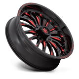 Fuel UTV D822 ARC 22x7 +13 Gloss Black Milled Red UTV wheel