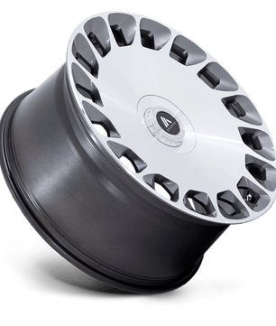 Asanti Black ABL-45 22x10.5 +38 Gloss Platinum with Bright Machined Spoke Faces