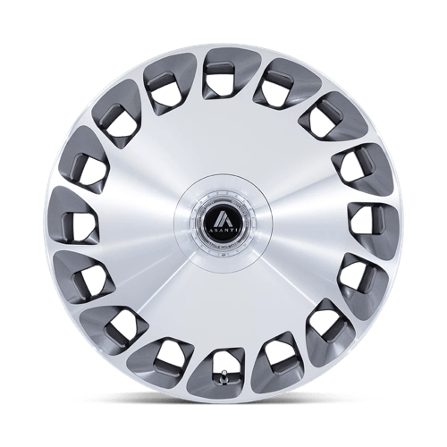 Asanti Black ABL-45 22x10.5 +38 Gloss Platinum with Bright Machined Spoke Faces