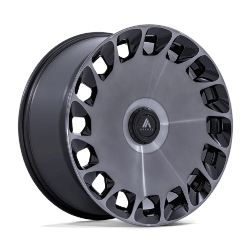 Asanti Black ABL-45 24x10 +35 Gloss Black with Machined Spoke Faces and a Double Dark Tint